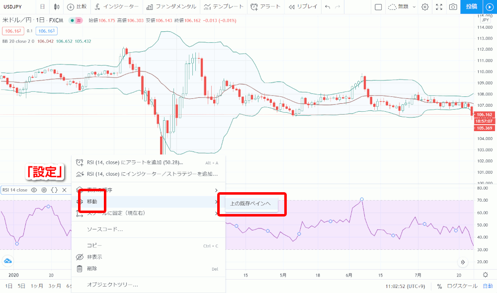 Tradingviewインジケーターの重ね方