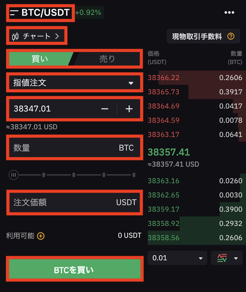 bybitの現物取引の詳細