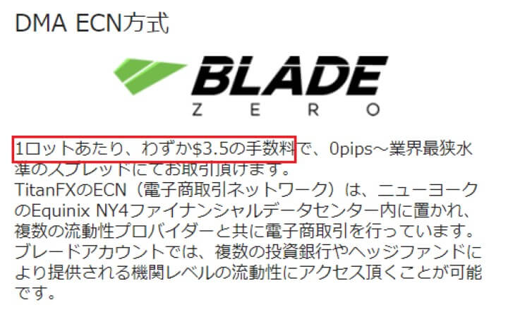 TitanFX_ブレード口座の手数料