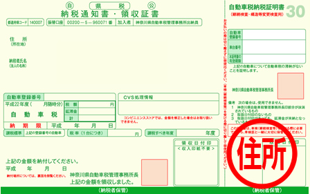 納税通知書（領収証書）などの租税通知書