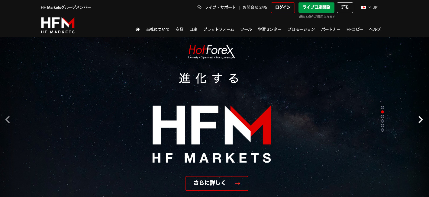 HFMのトップ画面