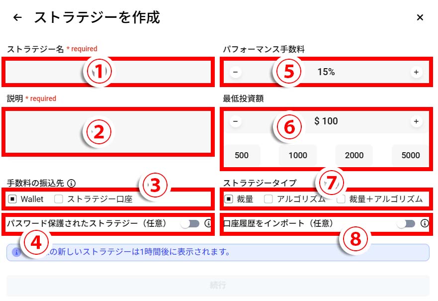 ストラテジーを作成する